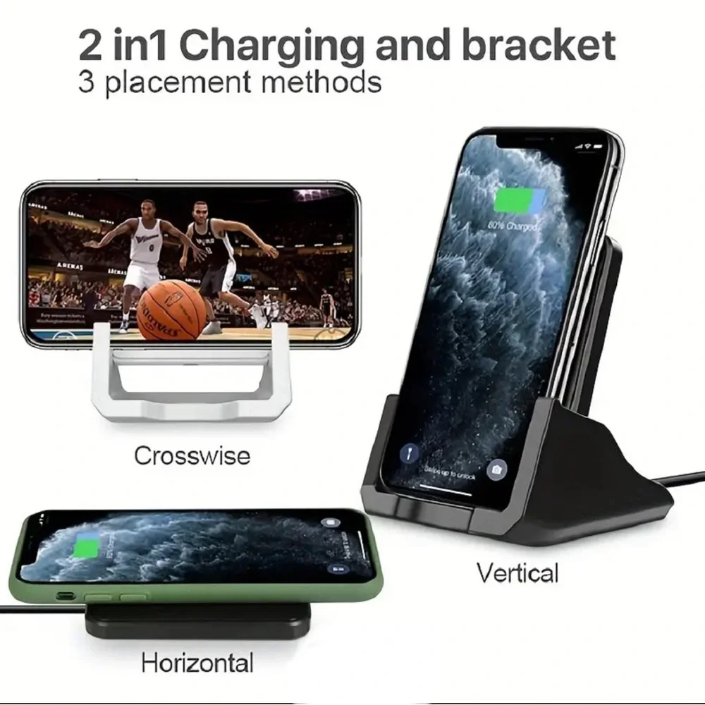 NEW😊 Fast Wireless Charging Stand For iPhone & For SamSung